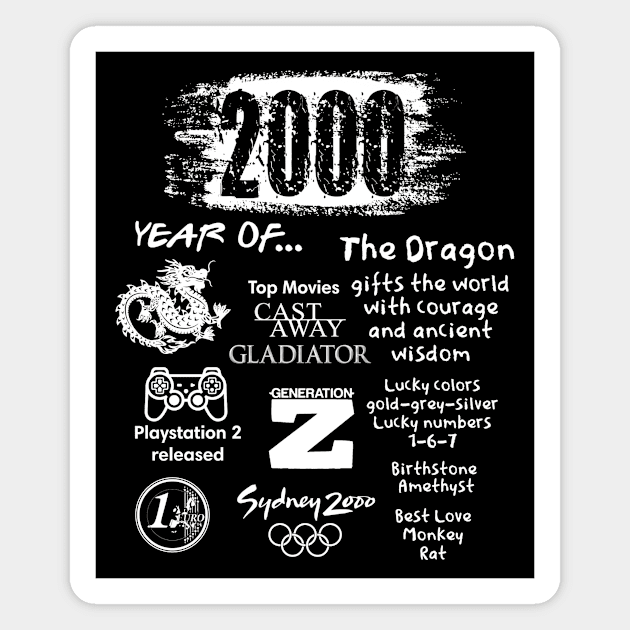 Born in 2000 Magnet by Jambo Designs